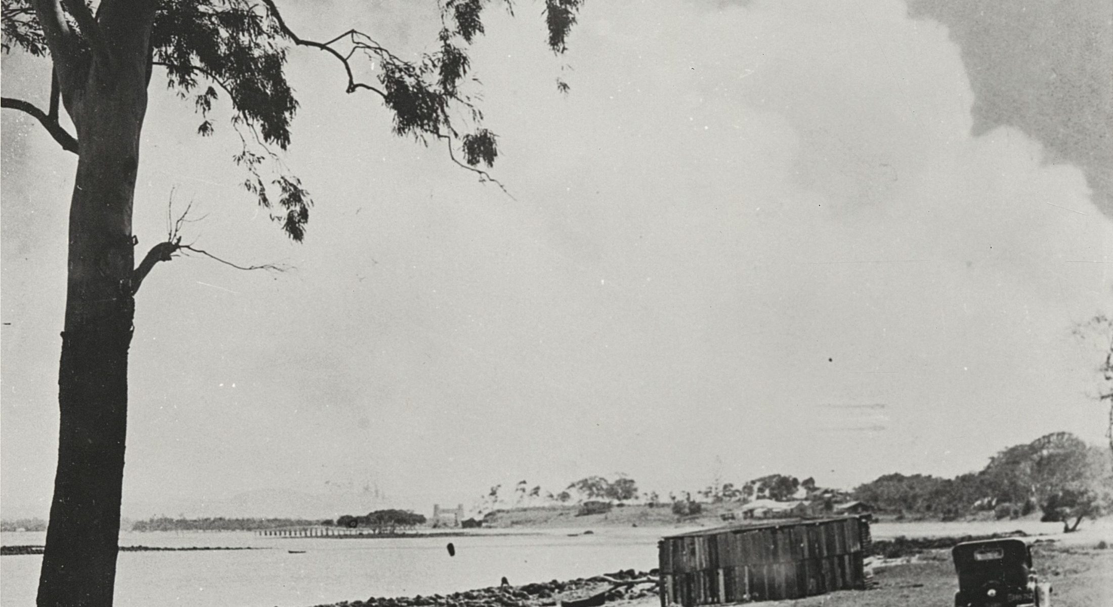 Car On The Unsealed Road At Clontarf Looking Towards The Hornibrook Highway Ca  1935